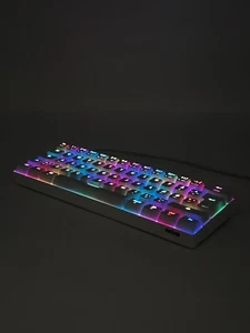 Used Original NOS C450 MINI PRO RGB Mechanical Gaming White Keyboard - Picture 1 of 12