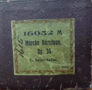 PIANOLA ROLL HUPFELD 73 NOTE. MARCHE HEROIQUE Op 34 COMP. BY CAMILLE SAINT-SAENS - Picture 1 of 2
