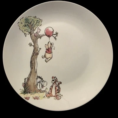 DISNEY Winnie The Pooh Exploring Classic Dinner Plate 10 5/8" 95 Years NEW - Image 1 of 4