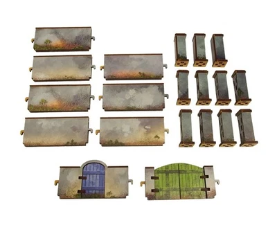 Micro Art Studio: WW2 Normandy Wall with Gate (High) HDF Prepainted Terrain - Image 1 of 4
