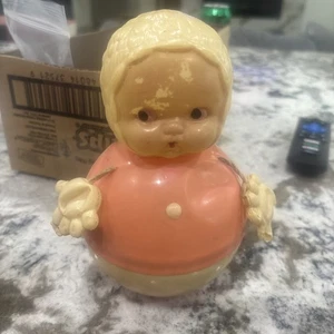 Vintage Roly Poly Zelluloid Baby Puppe  - Bild 1 von 9