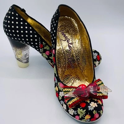 Irregular Choice Heels Size 40 Stick of Art Heart Polka Dot Floral Shoes ***READ - Image 1 of 4
