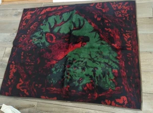 Antiguo trineo de Navidad Stroock crin de caballo carro manta regazo perro ciervo - Imagen 1 de 7