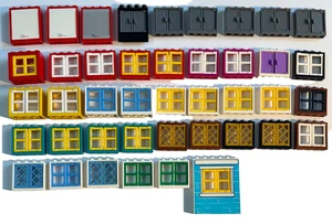 Lego Bulk Lot Windows Cabinets Multicolor W/ Movable Panes Doors & Lattice x 42 - Picture 1 of 1