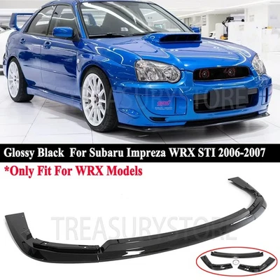 Глянцевый черный комплект кромок переднего бампера для Subaru Impreza WRX STI 2006-2007 CS1 - Изображение 1 из 4