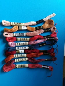 ANCHOR Embroidery Thread - 10 Skeins all different Shades/Colours. Unused. - Picture 1 of 2