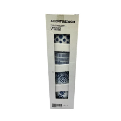 Nuevo juego de 4 vasos IKEA Entusiasm 7 oz porcelana azul cobalto nunca abiertos Foto 1 de 4