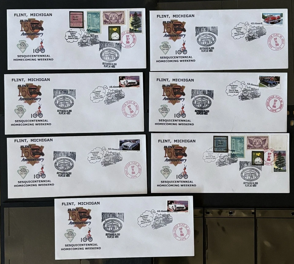 63015 2005 Set Of 7 Cover Limited signature? of Designer? Flint Michigan 50th - Image 1 of 4