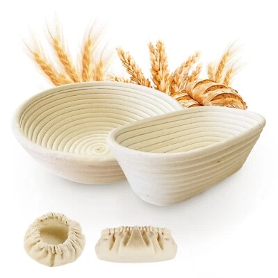 Homiely Bread Proofing Basket 9" round, 10" oval Banneton Sourdough Proving Tool - Image 1 of 2