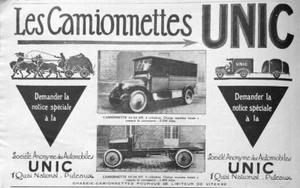 PUBLICITÉ PRESSE 1919 LES CAMIONNETTES UNIC 13-24 HP 4 CYLINDRES - ADVERTISING - Picture 1 of 1