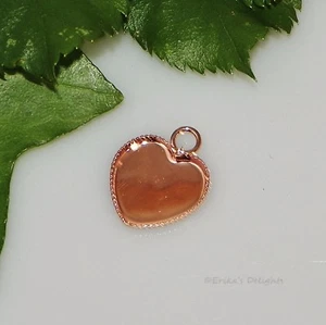 12mm Heart Dark Rose Gold Plated Serrated Cabochon (Cab) Dangle Drop Setting - Picture 1 of 1