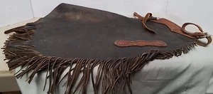 Rodeo Fringed Dark Brown Leather Chaps - Picture 1 of 18