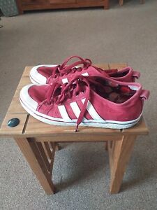 Adidas Dark Red Canvas Trainers Size Uk 7(40)