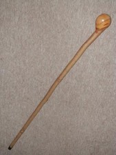 Antique Ash Shillelagh W/ Large Rounded Ball Handle - 97cm