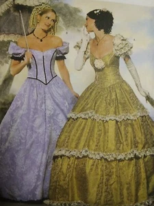 Dress Gown Princess Costume 18 20 22 Butterick 6195 Sewing Pattern Off Shoulder - Picture 1 of 6