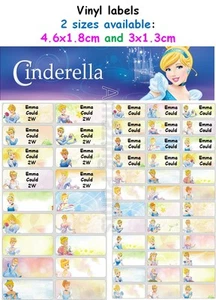 Cinderella Vinyl Personalised Name Label Sticker disney princess school book kid - Picture 1 of 5