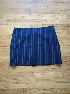 GAP Linen Mini Skirt Blue And White Striped Sz 12 NWT - Picture 1 of 5