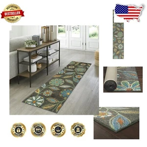 Vibrant Floral Runner Rug - Washable 2' x 9' Non-Slip Mat for Kitchen & Hallway - Picture 1 of 7