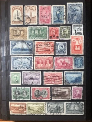 Stamps Canada  60 all different desirable VF Used 1930/40s spread over 2 pages. - Image 1 of 4