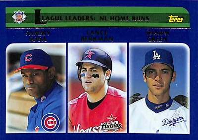 2003 Topps Series 1 #345 SOSA/BERKMAN/GREEN LEAGUE LEADERS NL HOME RUNS - Image 1 of 2