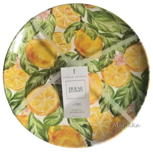 House & Garden Lemon Lemons Melamine 11" Dinner Plates Set Of 4 Summer Spring - Picture 1 of 9