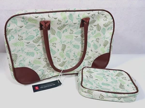 Cotton Traders Lightweight Leaf Print Travel & Cosmetic Bag Set - Picture 1 of 10