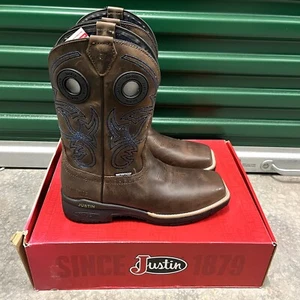 Justin Nitread Nano Composite Square Toe Waterproof Pull On Work Boot Sz 9.5 D - Picture 1 of 10