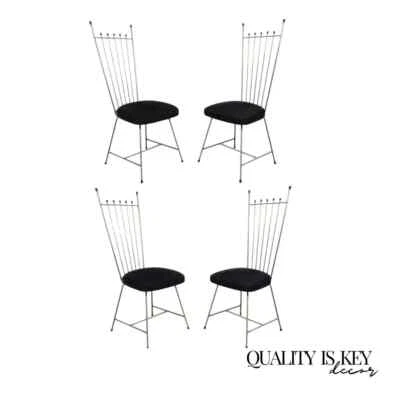 Juego de 4 sillas de comedor vintage modernas de metal estilo Arthur Umanoff de mediados de siglo - Foto 1 de 4