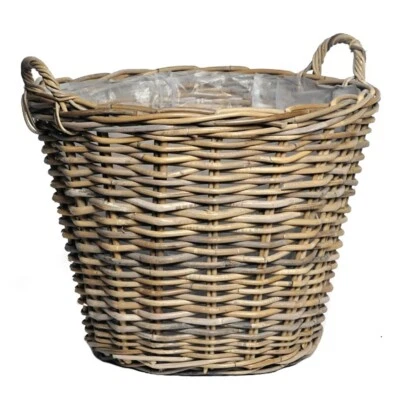 Weidekorb mit Henkel Pflanzkorb Weide groß Henkelkorb Weide Blumentopf Holzkorb - Bild 1 von 4