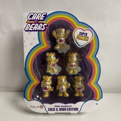 Care Bears Super Shiny Gold & Ruby Edition Collector 6-Pack New - Image 1 of 2