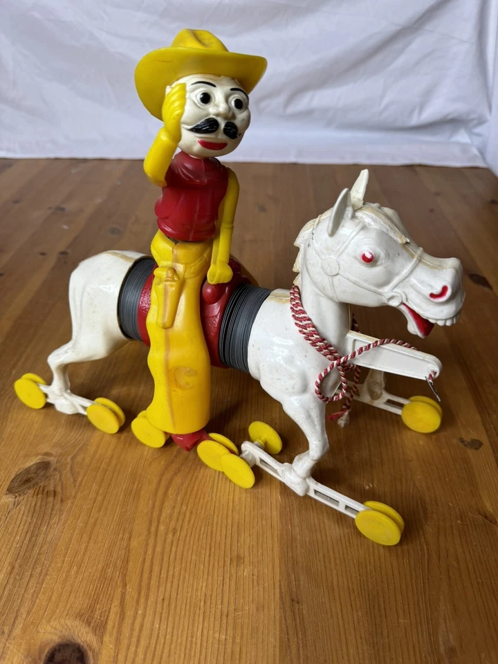 MR. COWBOY VINTAGE SLINKY PULL TOY HORSE RARE - Image 1 of 4