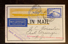 1929 LZ-127 Zeppelin Flight Postcard w/C36 Roessler Cachet AAMC Z-67 117-12