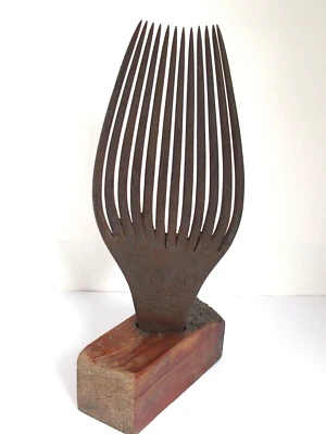 Antique Hand Forged Flax Hemp Comb Hatchel Farm Tool Signed and dated 1860 - Image 1 of 4