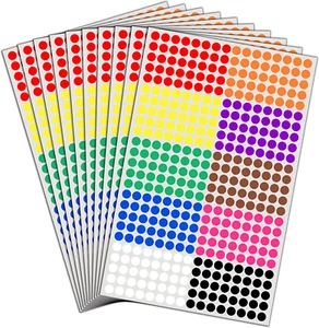 6000 Pack, 1/4" Small Colored Dot Stickers Round Labels - 10 Colors - Picture 1 of 12