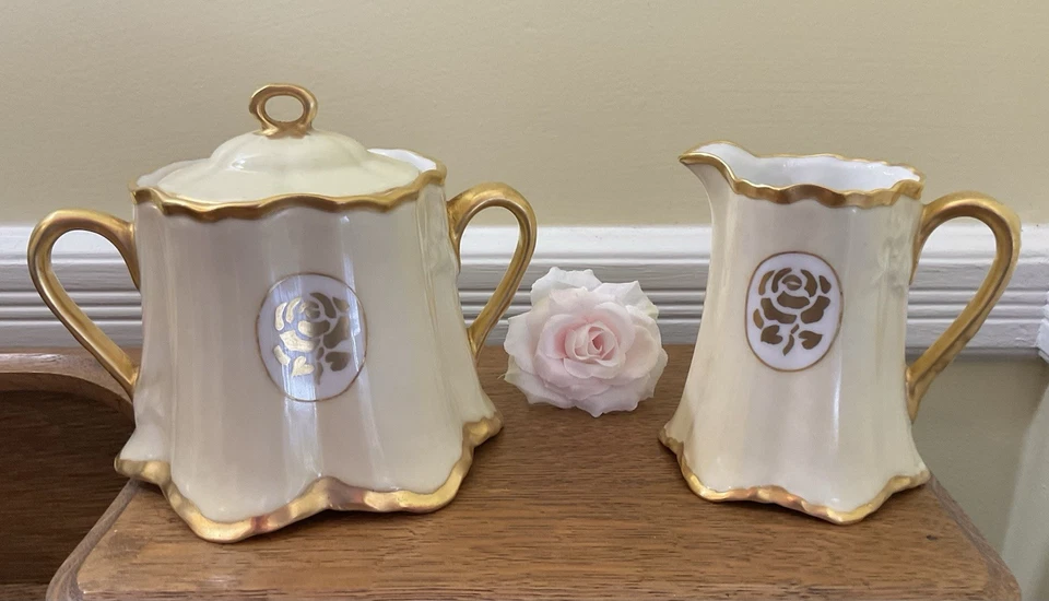 Hecho en Alemania Hustschenreuther “MSM 1929” Rosas de Oro Amarillo Azúcar y Crema Foto 1 de 4