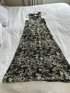 Vintage Marion Donaldson 1970s Tapestry Maxi Dress Fits UK 8 Brown Blue Green - Picture 1 of 15