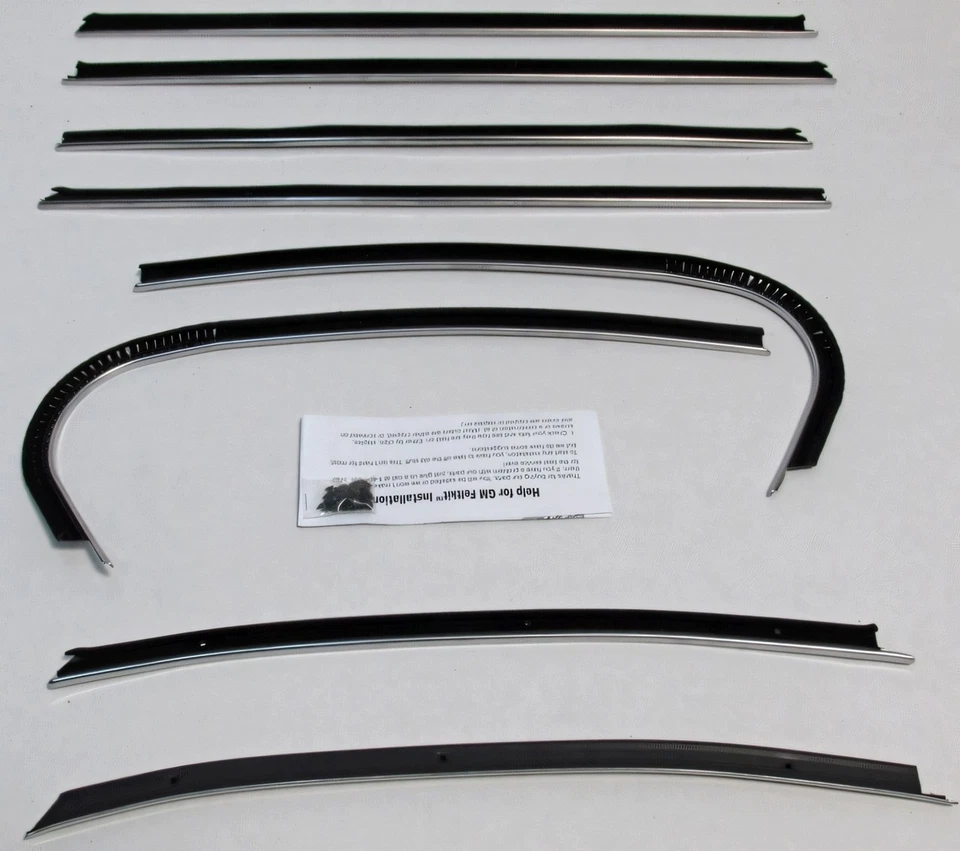 Window Sweeps Weatherstrip for 1968 Pontiac GTO Lemans Hardtop Black Front Rear - Image 1 of 4