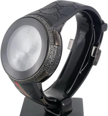 Gucci 316L Grammy Special Edition 45mm Digital Mens Watch black Diamond CZ - Image 1 of 4