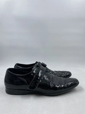 Prada Men Black Leather Loafer Flat Dress Shoe Size 10 Italy Rubber Outsole - Image 1 of 4