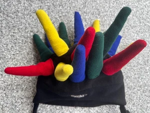 Vintage Y2K Mental Headgear Fleece Hat Snowboarding Red Yellow Blue Green - Picture 1 of 2