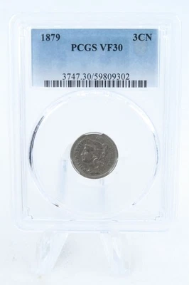 1879-P PCGS VF30 Three (3) Cent Nickel Business Strike 3CN - Image 1 of 2