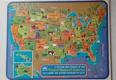 Rompecabezas de mapa con imagen dorada de colección de los Estados Unidos - Los 50 estados Foto 1 de 4