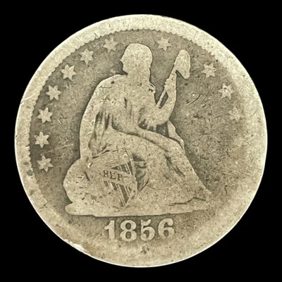 1856 Seated Liberty Quarter 25c Silver United States of America Coin - Image 1 of 2