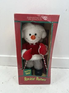 Figura Dept 56 Navidad Muñeco de Nieve Esquí Baile Rockin’ Rollers NUEVO - Imagen 1 de 5