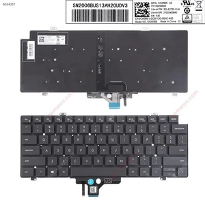 US Laptop Keyboard for DELL Latitude 7410 7420 5420 Black with Backlit - Picture 1 of 4