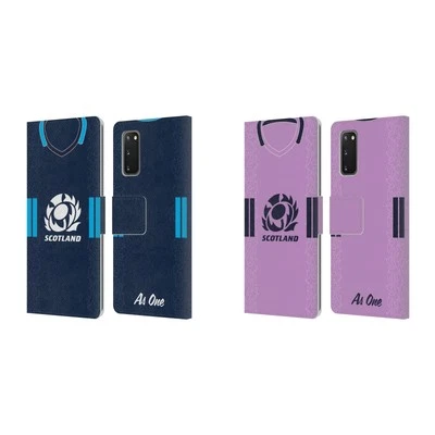 OFFICIAL SCOTLAND RUGBY 2022/23 CREST KIT LEATHER BOOK CASE FOR SAMSUNG PHONES 1 - Image 1 of 4