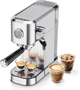 Macchina da espresso 20 bar, macchina da caffè espresso compatta con montalatte, acciaio inox - Foto 1 di 8