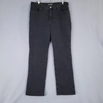 Lee Pants Women's Black Size 14 Medium Stretch Relaxed Fit Flannel Lined - Image 1 of 4