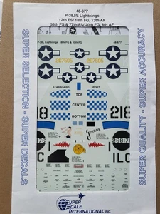 SUPER SCALE 1/48 P-38J/L LIGHTNINGS DECALS 48-677 - Bild 1 von 4