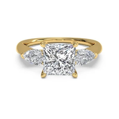 1.20 CT Princess Cut Lab Created Diamond Wedding Ring 14K Solid Yellow Gold Sz 6 - Image 1 of 4